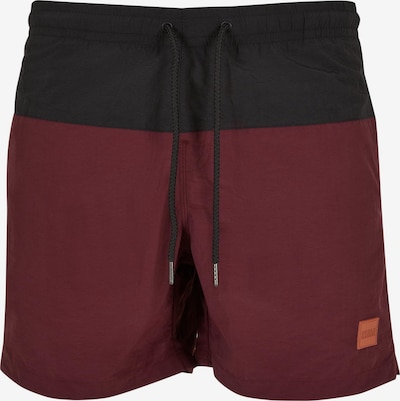 Urban Classics Badshorts i bordeaux / svart, Produktvy