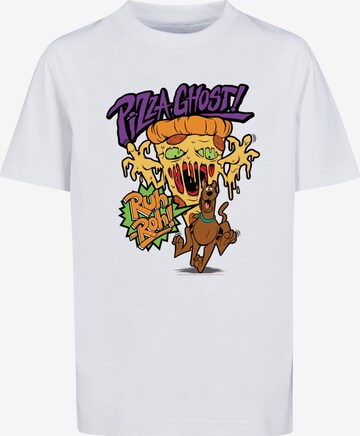 Maglietta 'Pizza Ghost' di F4NT4STIC in bianco: frontale