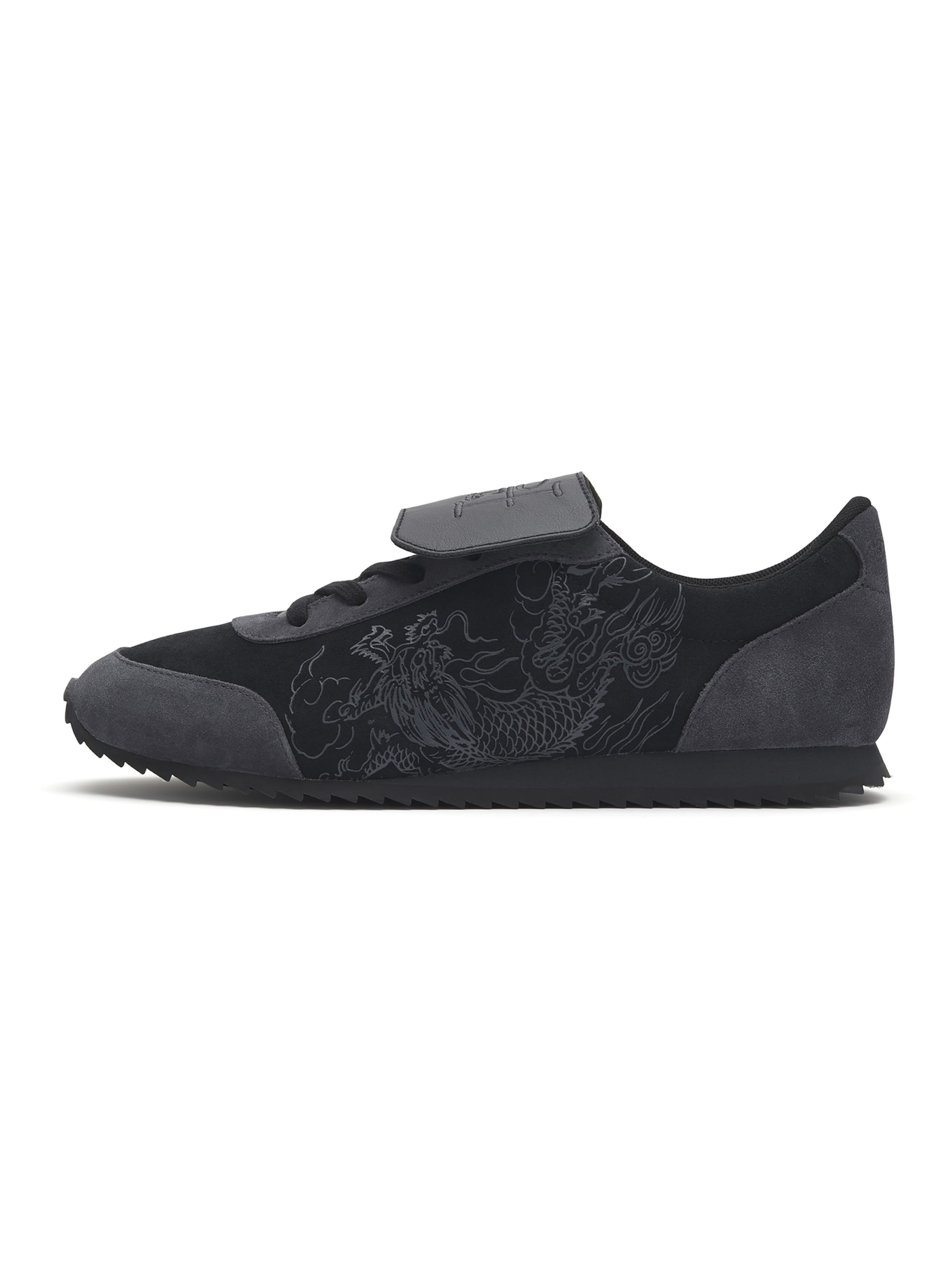 Baskets basses 'Crawling Dragon' Ed Hardy en noir : devant