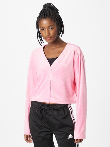 Cardigan 'Velvet Embossed Monogram ' ADIDAS ORIGINALS en rose : devant