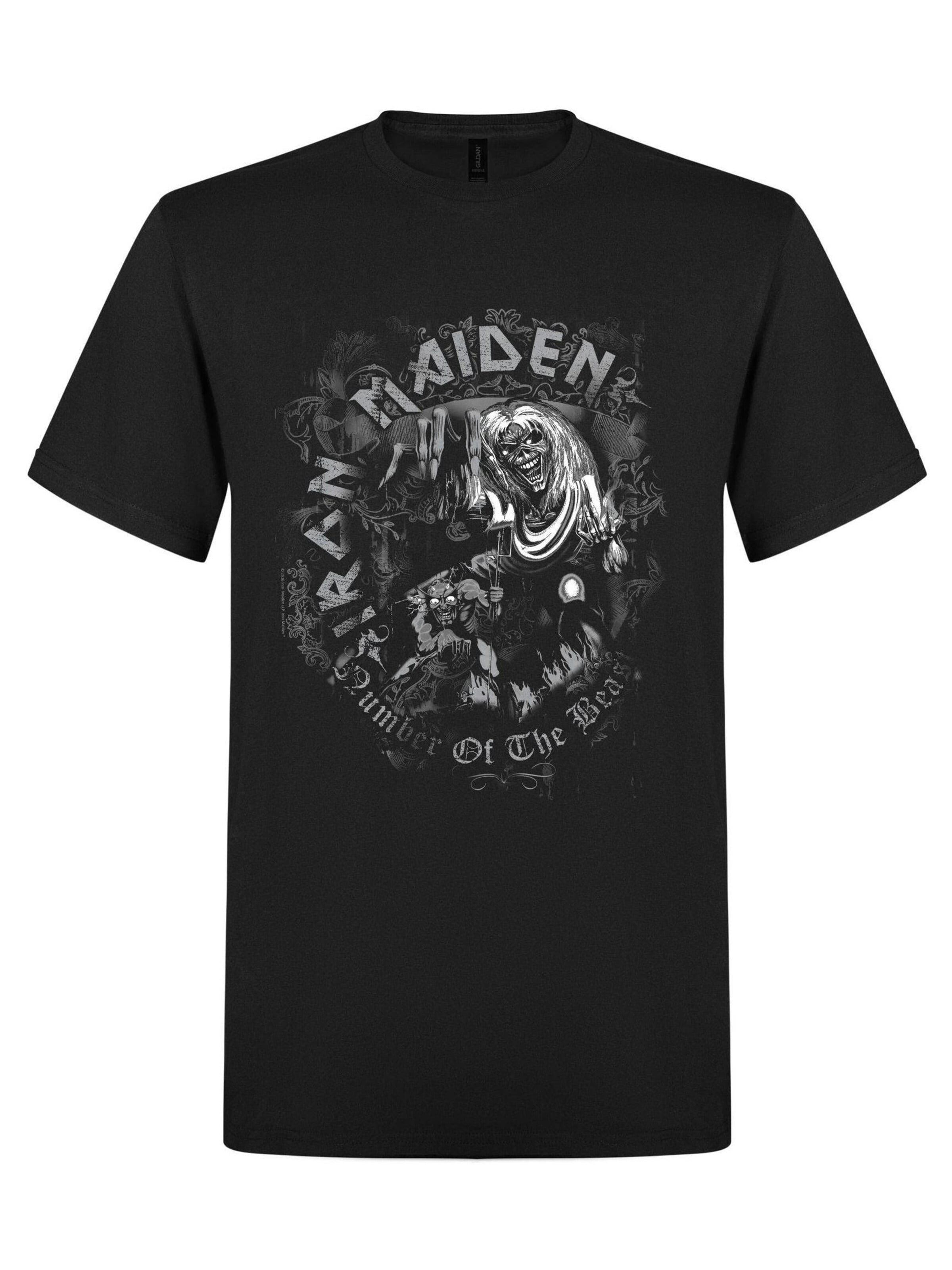 Iron Maiden Shirt 'Iron Maiden Number of the Beast Watermark  T-Shirt' in Black: front