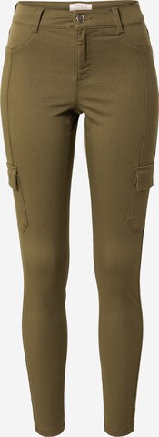 Dorothy Perkins Skinny Cargo Jeans in Green: front