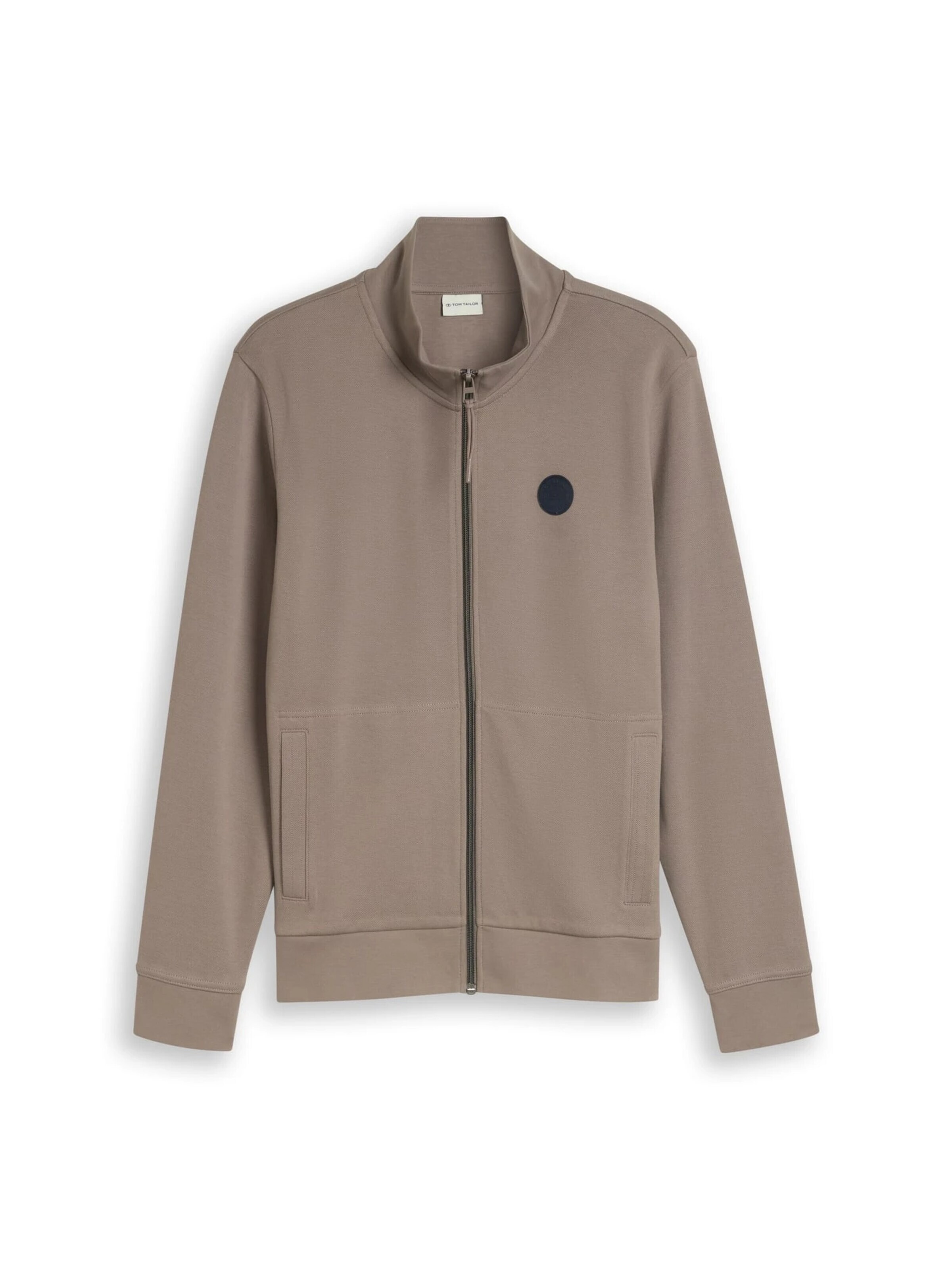 TOM TAILOR Sweat jacket in Grey: front