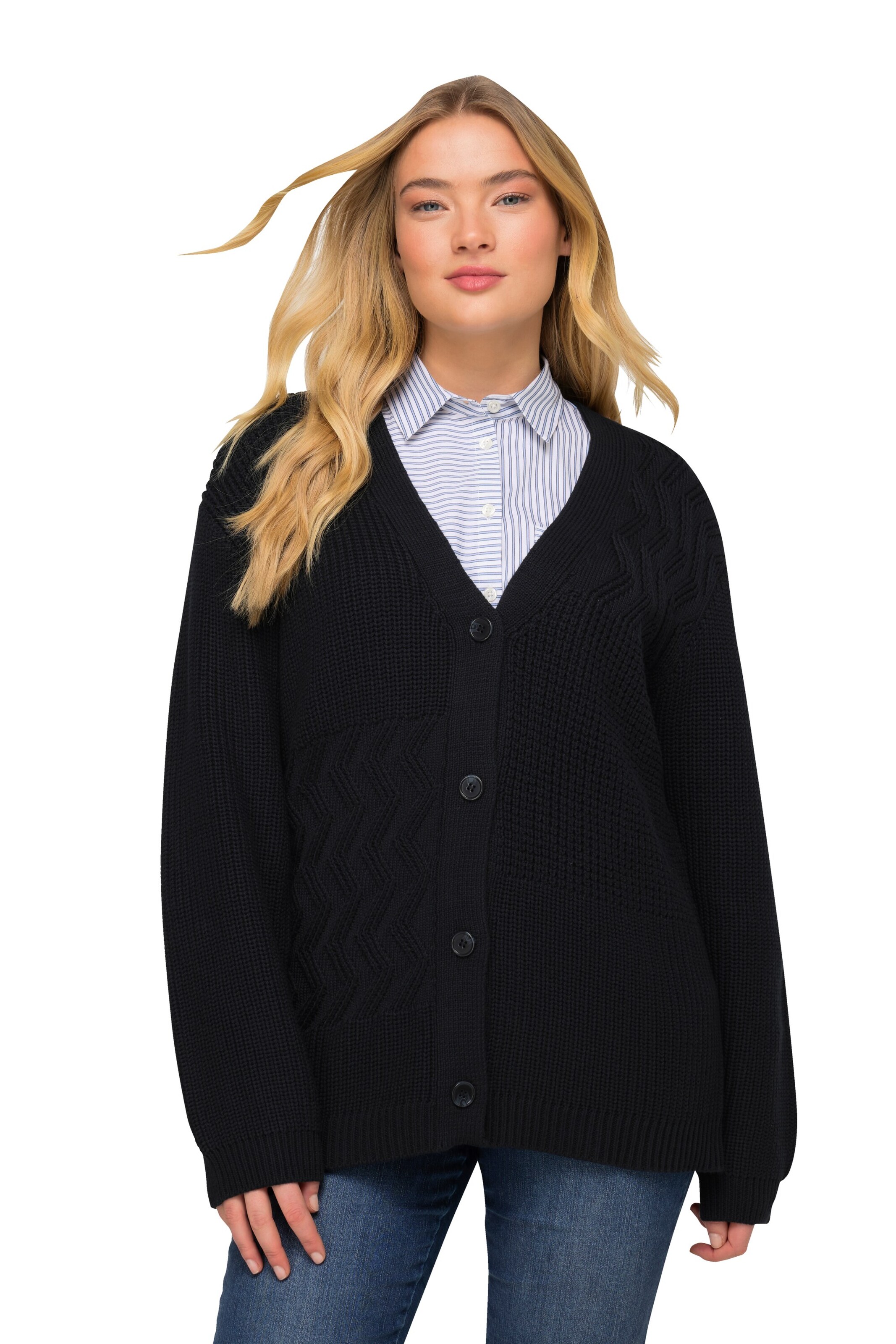 LAURASØN Strickjacke in Blau: Vorderseite