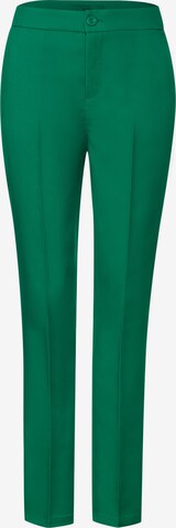 STREET ONE Tapered Pleated Pants in Green: front