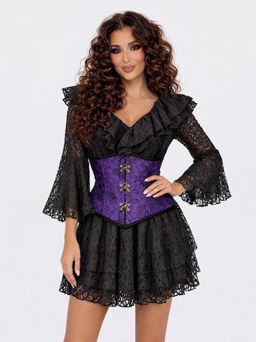 Elena Athanasiadou Iltapuku 'Royal Lace Corset Dress' värissä musta: etupuoli