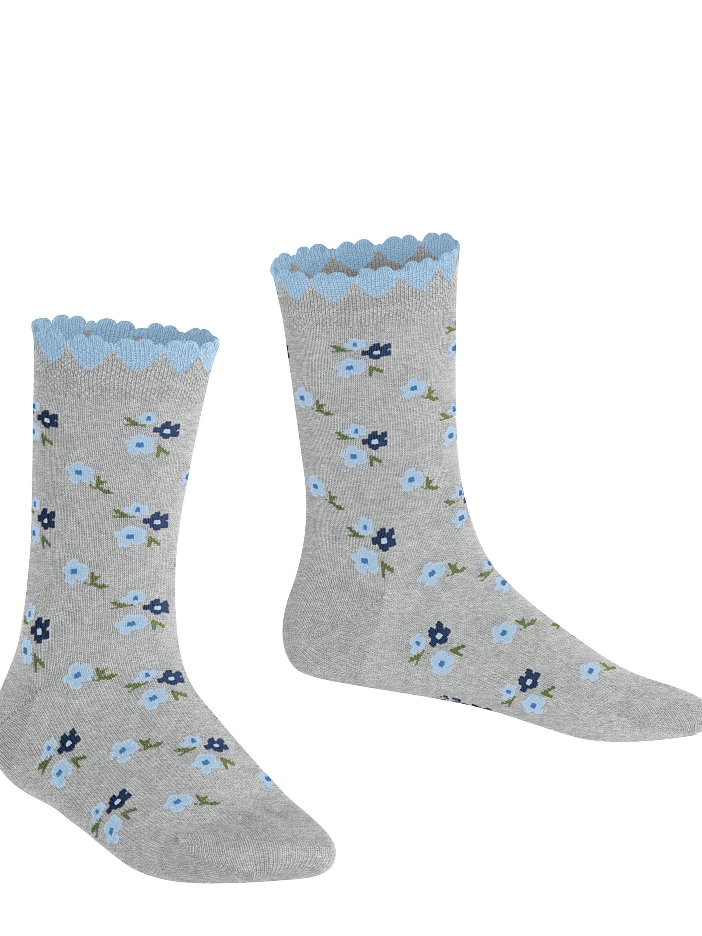 FALKE Socks 'Ditsy Flowers' in Grey