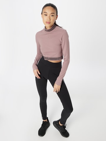 Maglietta 'Long-Sleeve Top With Ribbed Collar And Hem' di ADIDAS ORIGINALS in lilla