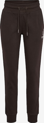 Hummel Tapered Workout Pants 'OLIVIA' in Brown: front