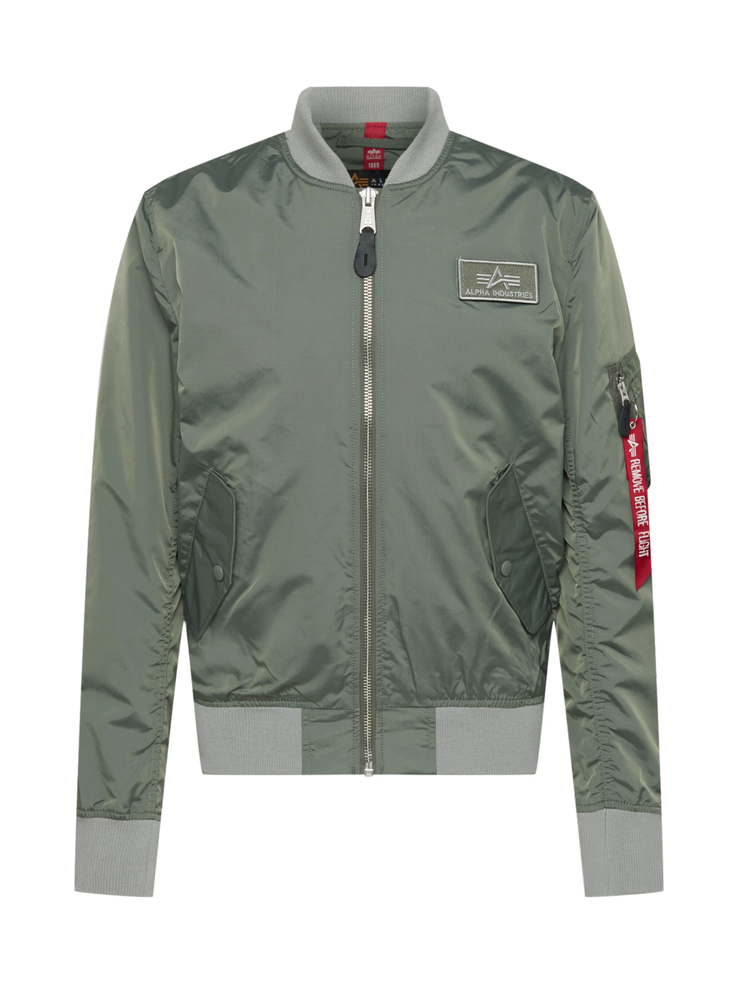 ALPHA INDUSTRIES Kevad-sügisjope helehall / khaki / punane / must, Tootevaade