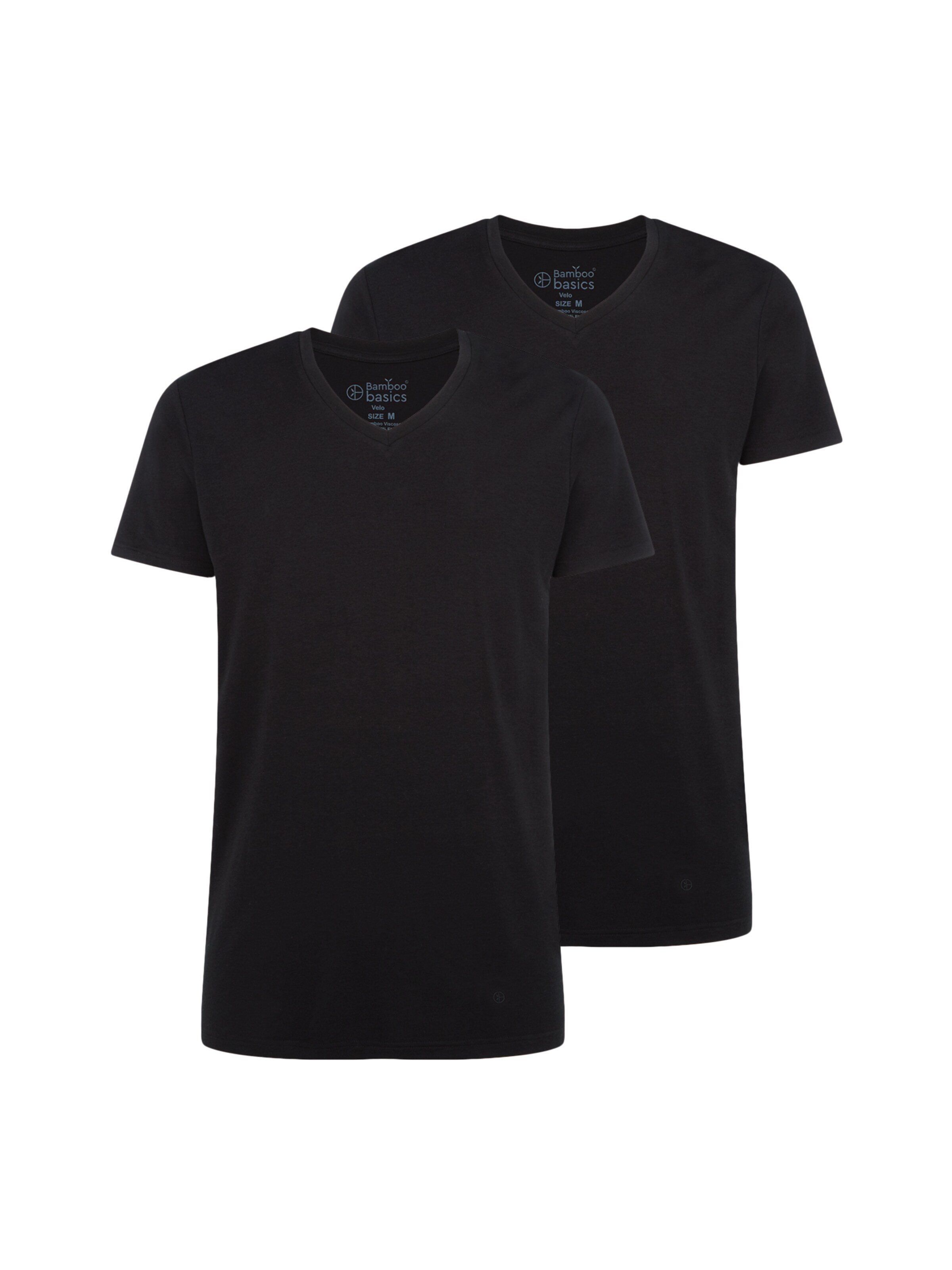 Bamboo basics Koszulka 'Velo' w kolorze czarny: przód