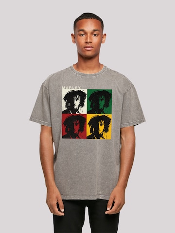 F4NT4STIC Shirt 'Bob Marley' in Grijs: voorkant