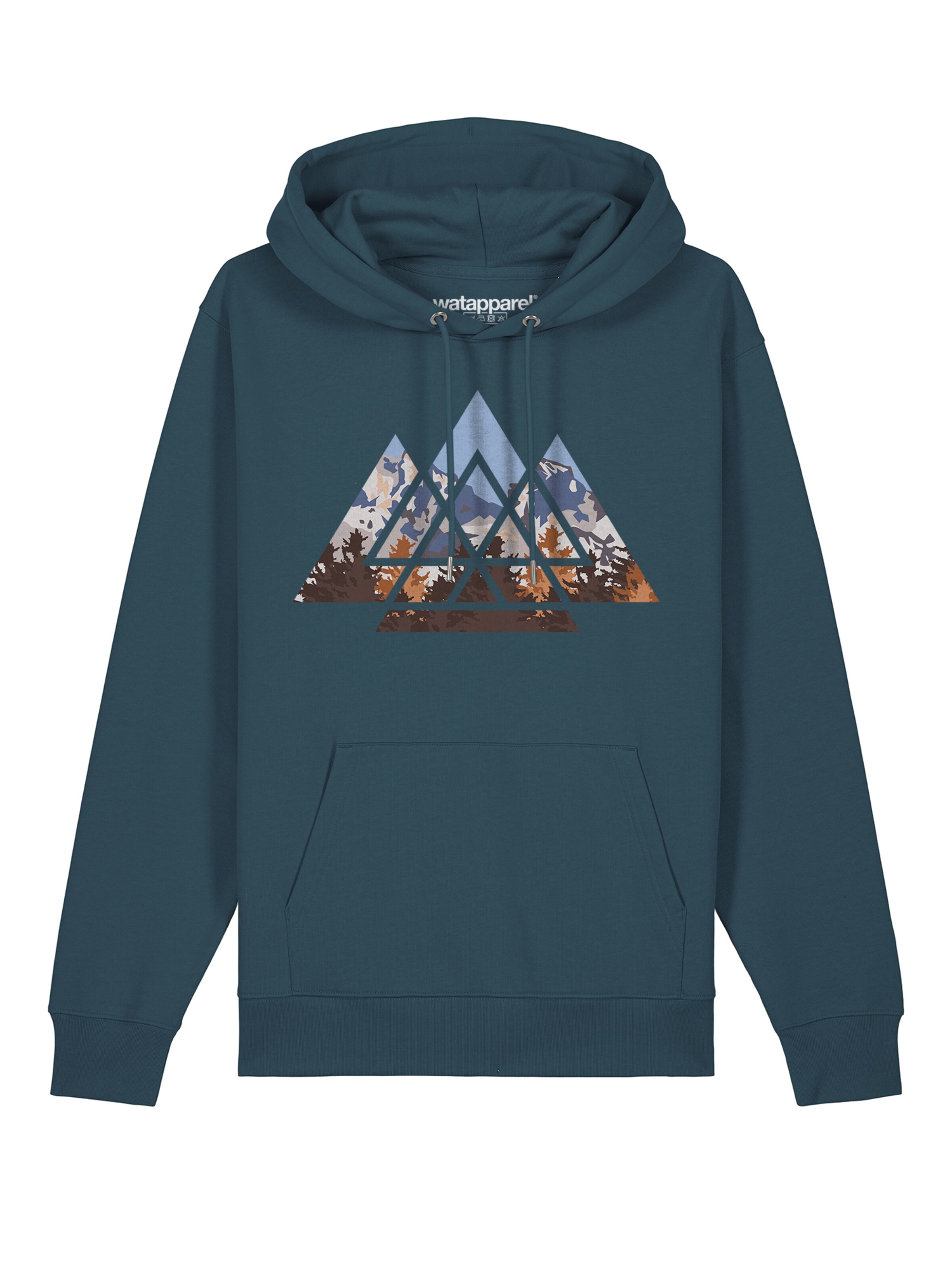Sweat-shirt ' Geometric Landscape ' Watapparel en bleu : devant