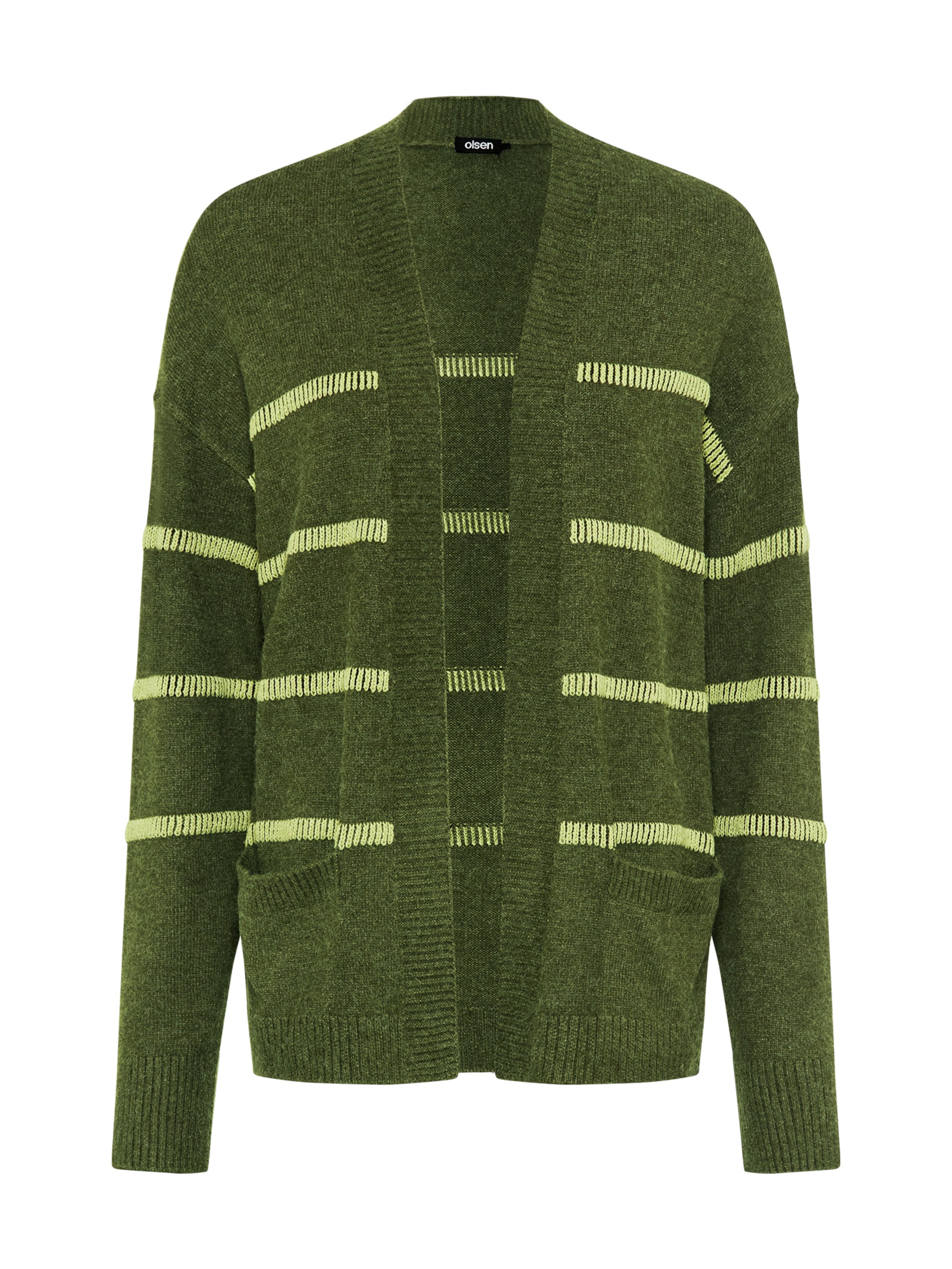 Olsen Strickjacke 'Cora' in Grün: Vorderseite