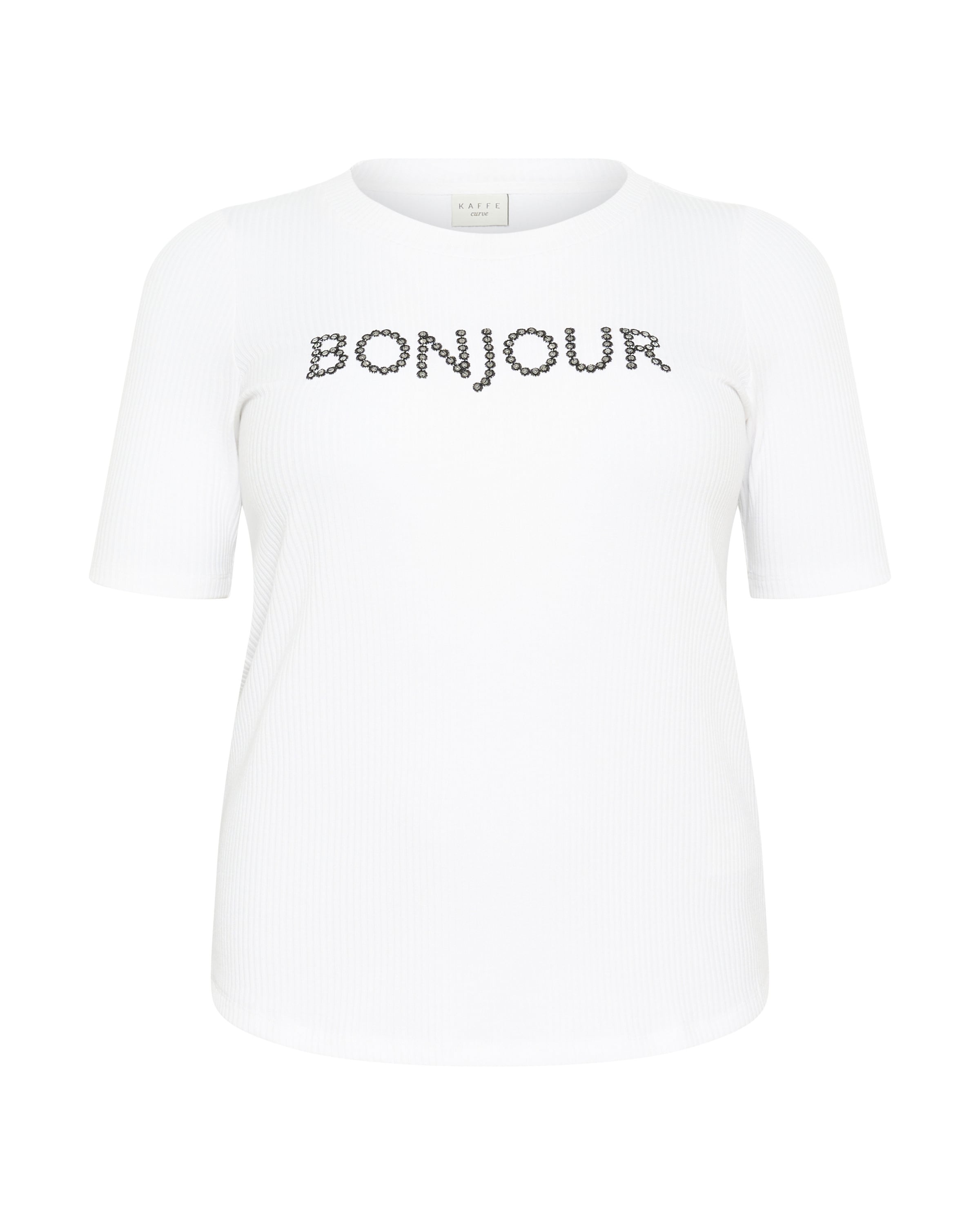 T-shirt 'KCnour' KAFFE CURVE en blanc : devant