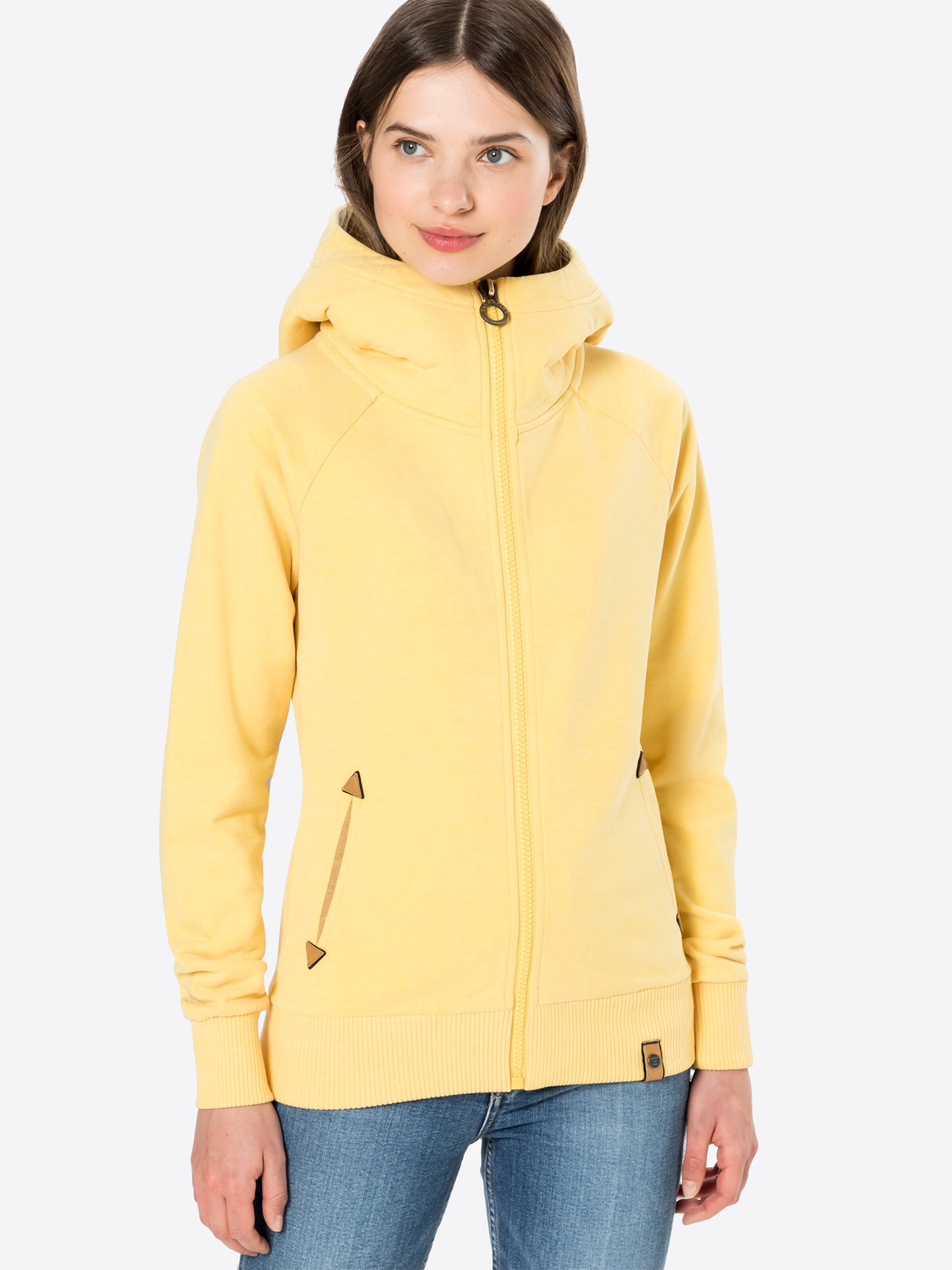 Frauen Sweat Fli Papigu Sweatjacke 'The baddest Thing' in Gelbmeliert - SR58671 Frauen Sweat Fli Papigu Sweatjacke 'The baddest Thing' in Gelbmeliert - SR58671