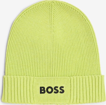 BOSS Black Beanie ' Asic' in Green: front