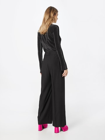 Wide Leg Pantalon à pince s.Oliver BLACK LABEL en noir