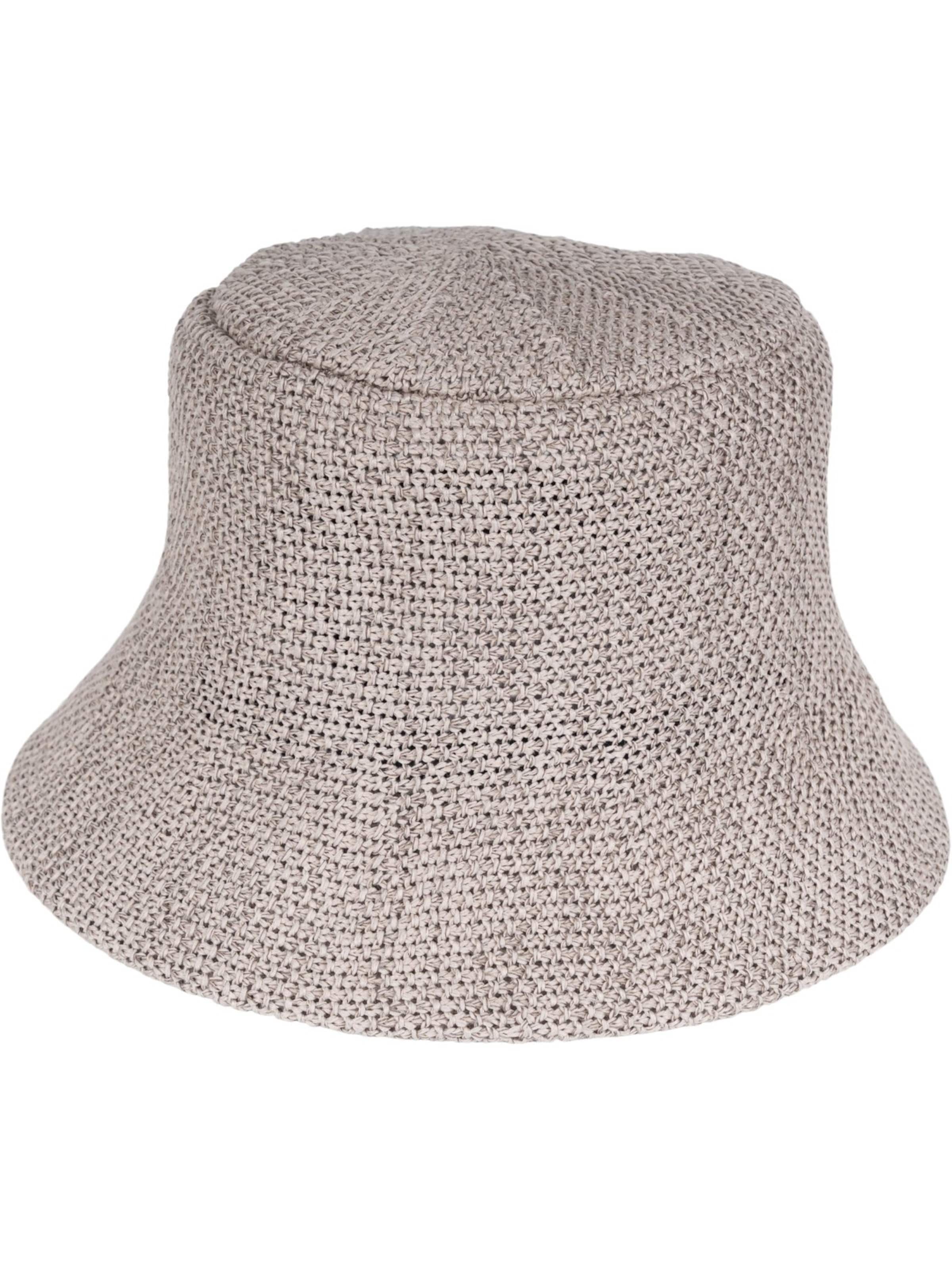 styleBREAKER Hut 'Fischerhut aus Papierstroh - Knautschhut'‌‌‌‌‌‌‌ in Grau