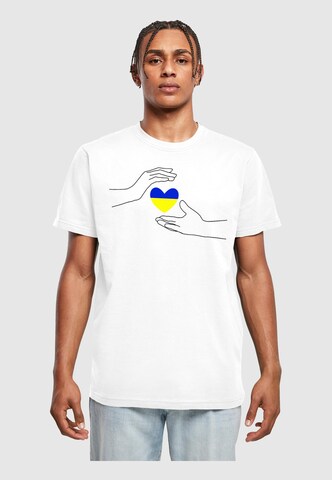 Merchcode Shirt 'Peace' in Wit: voorkant