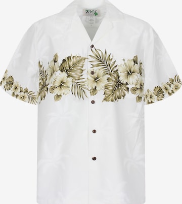Camicia 'Hibiskus Brustdruck' di KY's in bianco: frontale