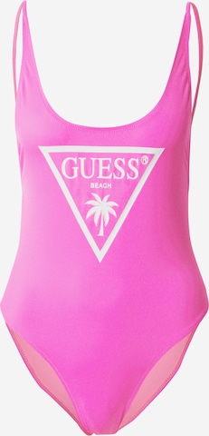 GUESS Bralette Swimsuit in Pink: front