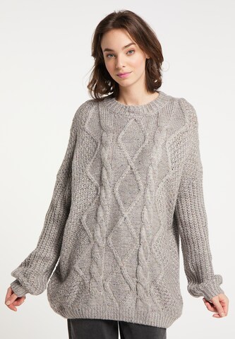 MYMO Oversized Sweater in Grey: front