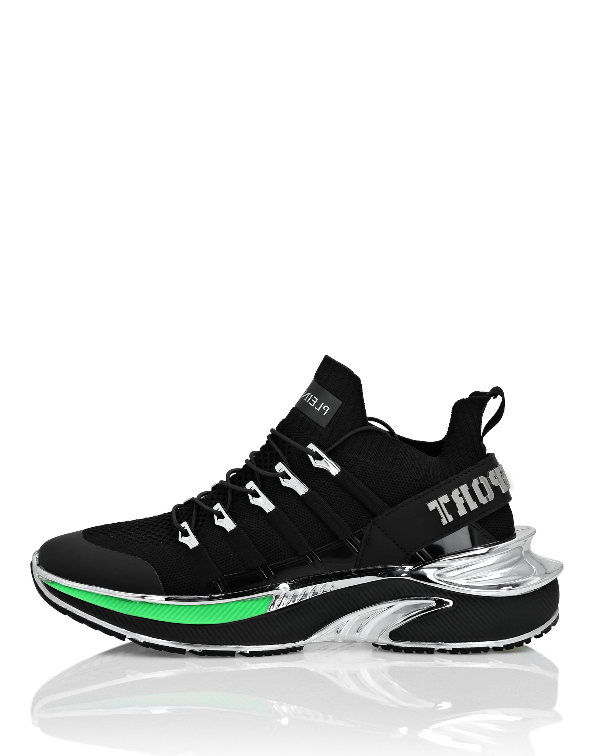 Plein Sport - Zapatillas deportivas bajas 'Chrome Surfer' en negro: frente