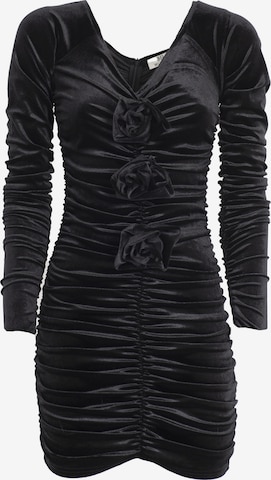 Influencer Dress 'Velvet' in Black: front