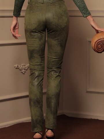 JIORO Slimfit Hose 'ESSENTIALS'‌‌‌‌‌‌ in Grün