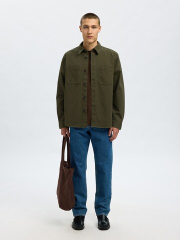 SELECTED Regular fit Button Up Shirt 'SLHTRAVIS' in Green