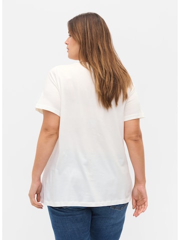 Zizzi T-Shirt 'Tora' in Weiß