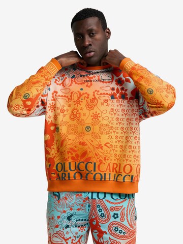 Sweat-shirt 'De Chirico' Carlo Colucci en orange : devant