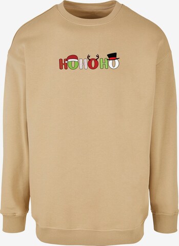 Merchcode Sweatshirt 'Christmas Ho Ho Ho' in Beige: Vorderseite