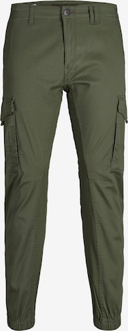 JACK & JONES Tapered Cargobroek 'Paul Flake' in Groen: voorkant