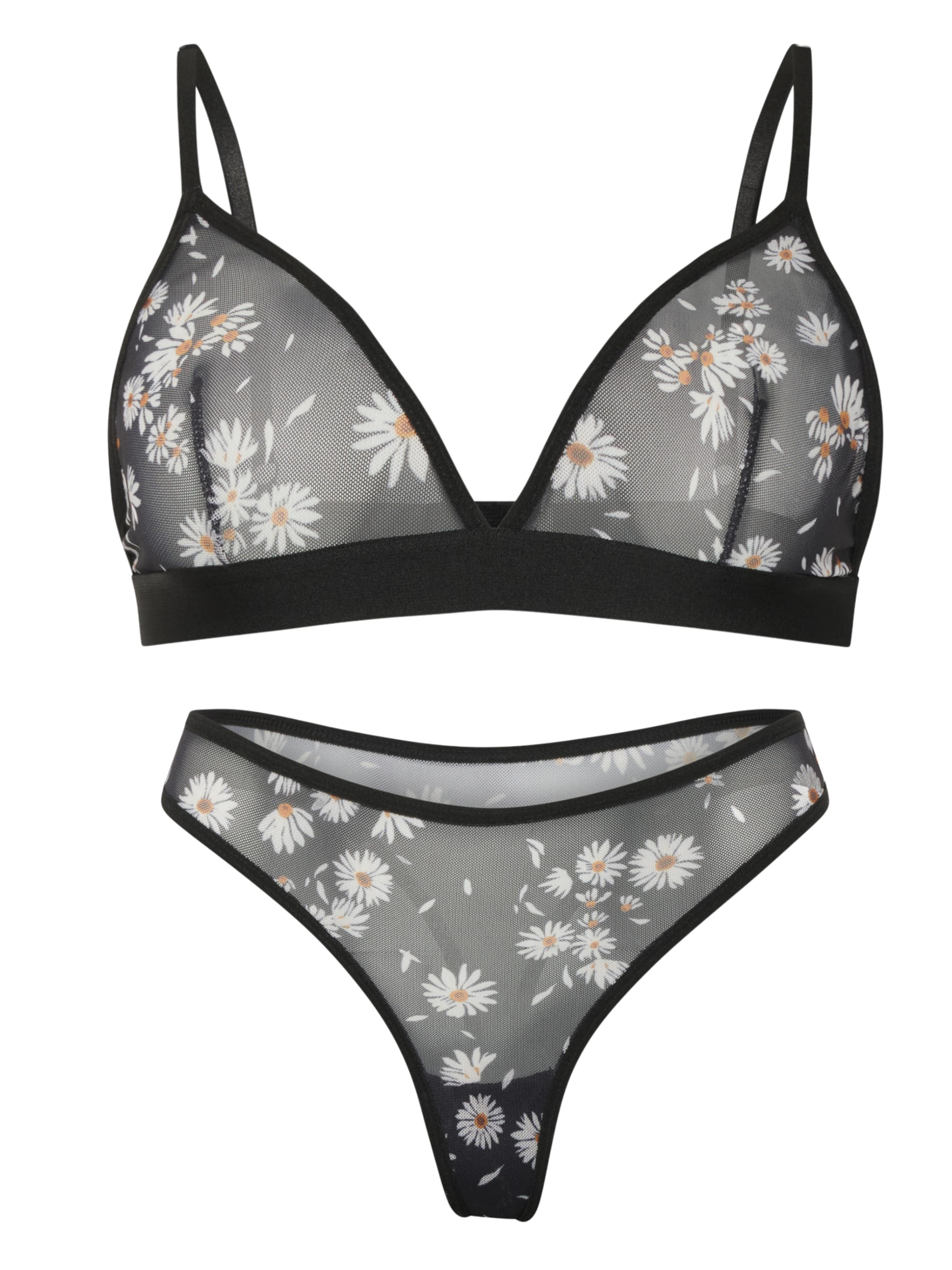 Orchibelle Triangle Underwear Sets in Black: front