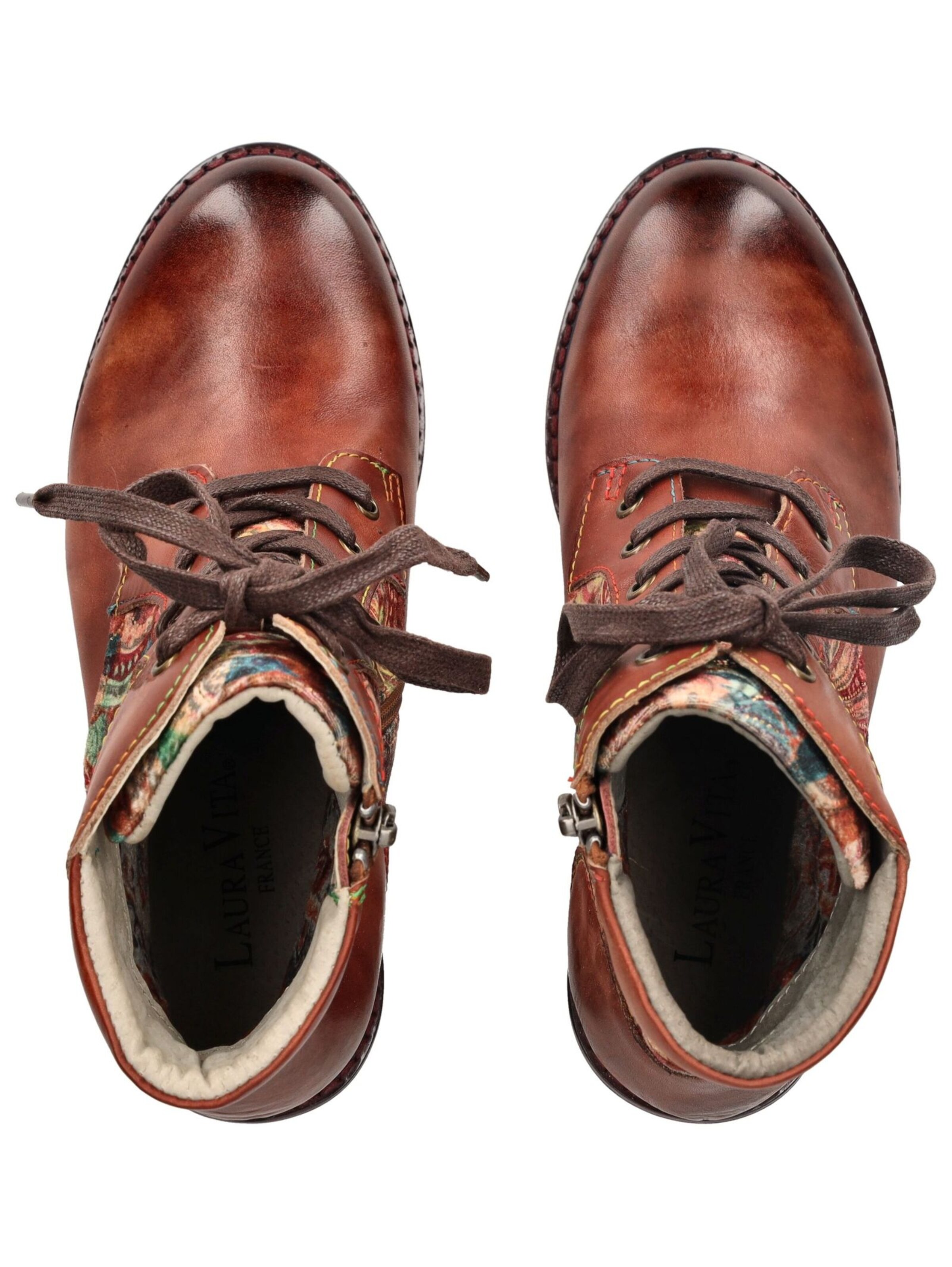 Laura Vita Lace-Up Ankle Boots in Brown