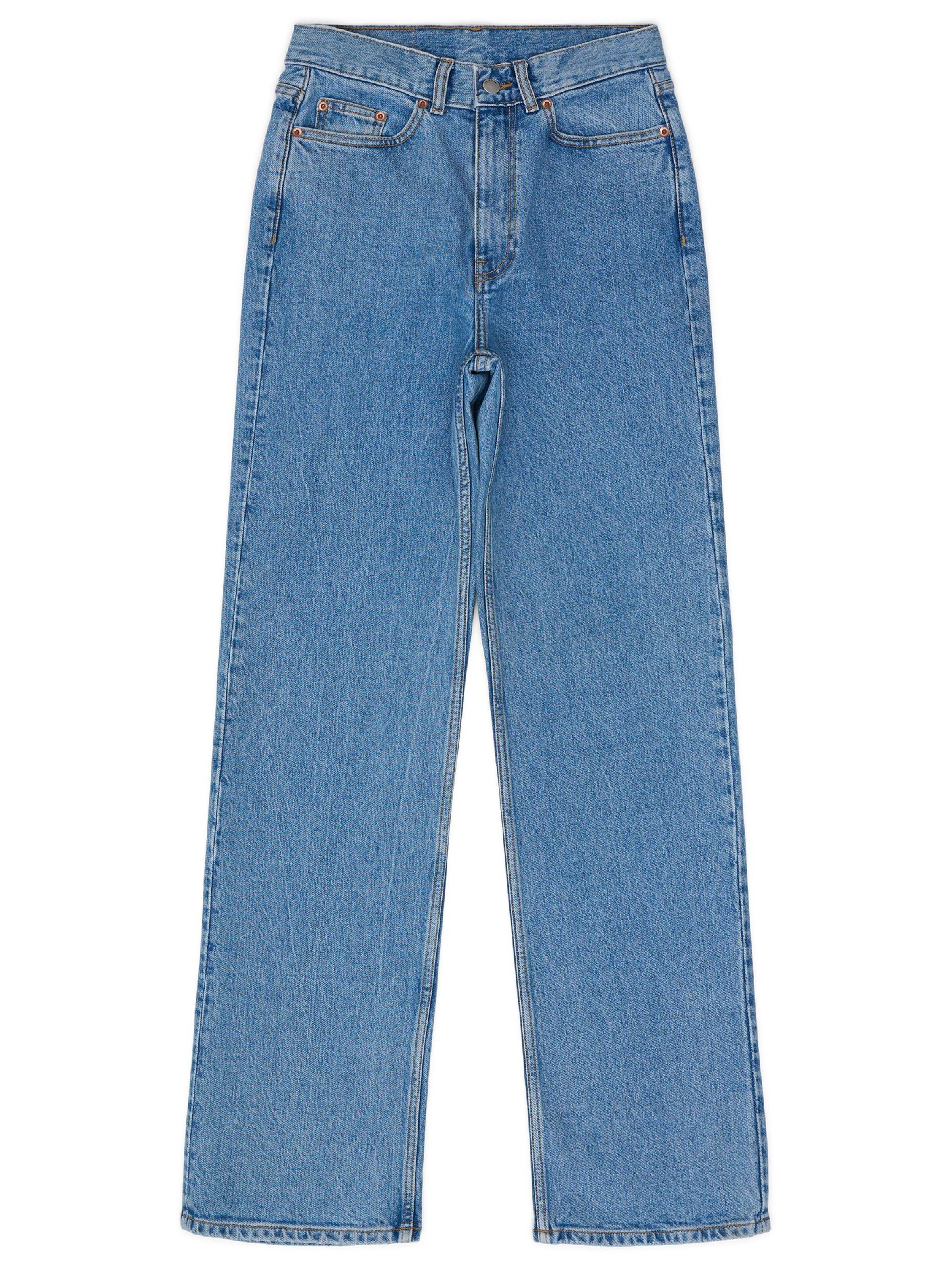 Dr. Denim Jeans 'Echo High Straight' in 24/30 in de kleur Smoky blue, Productweergave