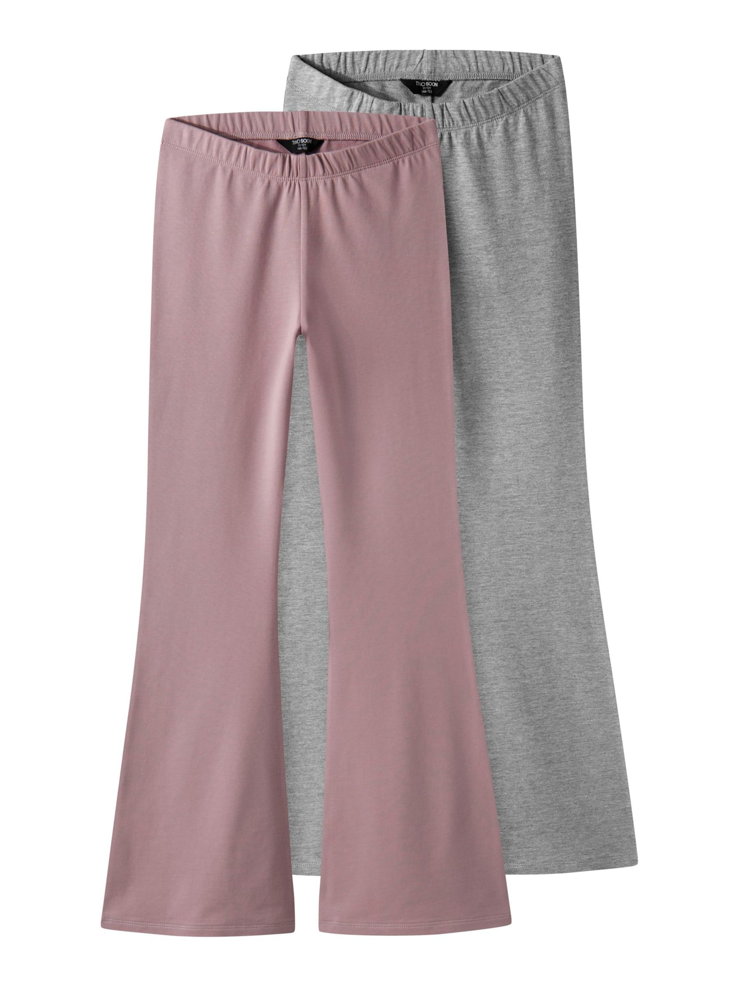 TWO SOON Дънки Bootcut Клин в розово: отпред