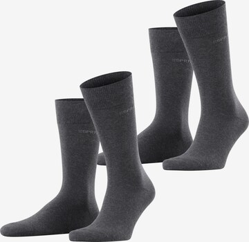 ESPRIT Socken 'Basic Uni 2-Pack' in Grau: Vorderseite