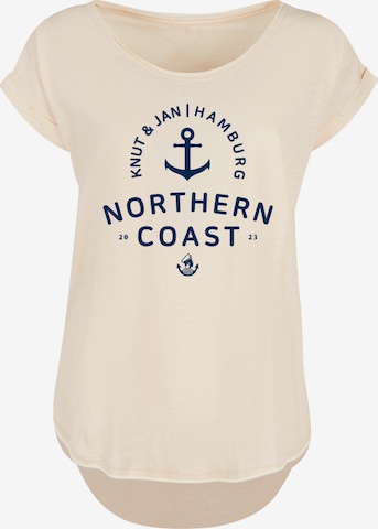 T-shirt F4NT4STIC en beige : devant