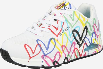 SKECHERS - Sapatilhas baixas 'UNO-SPREAD THE LOVE' em branco: frente