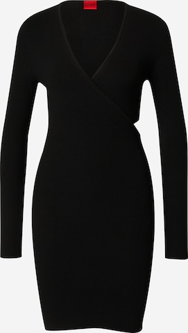 HUGO Red Knitted dress 'Skelletty' in Black: front