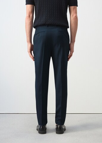 MANGO MAN Slim fit Pleated Pants 'Turin' in Blue