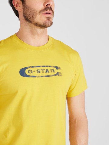 G-Star RAW T-Shirt 'Old School' in Gelb