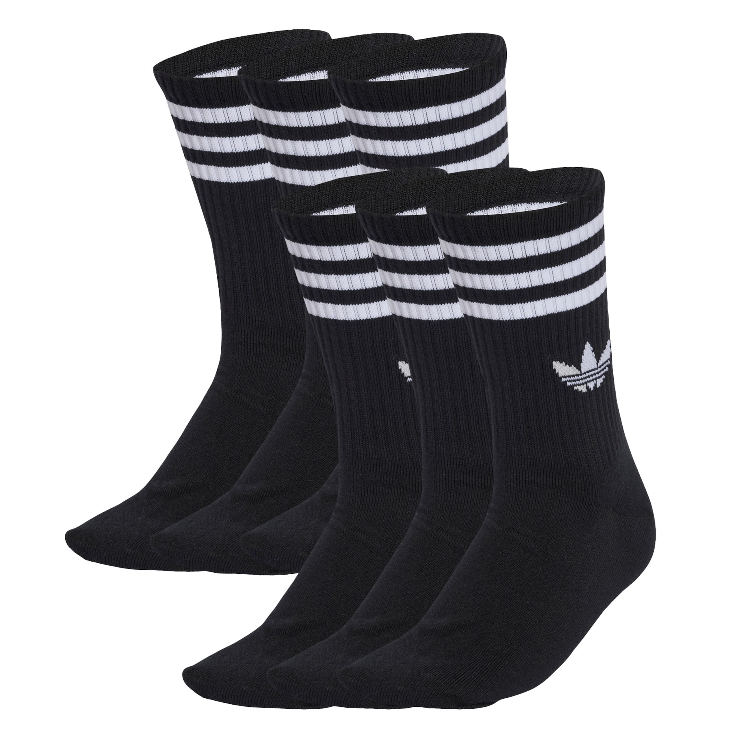 ADIDAS ORIGINALS Socken '3-Stripes Crew 6 Pairs' in Schwarz: Vorderseite