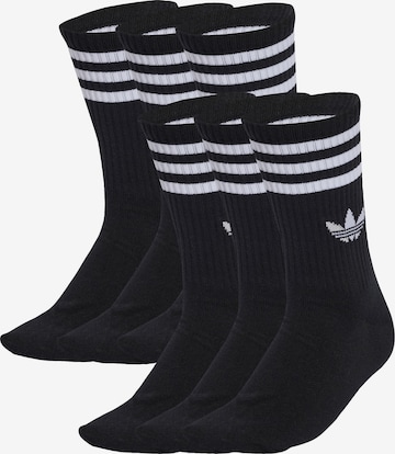 juoda ADIDAS ORIGINALS Kojinės '3-Stripes Crew 6 Pairs': priekis