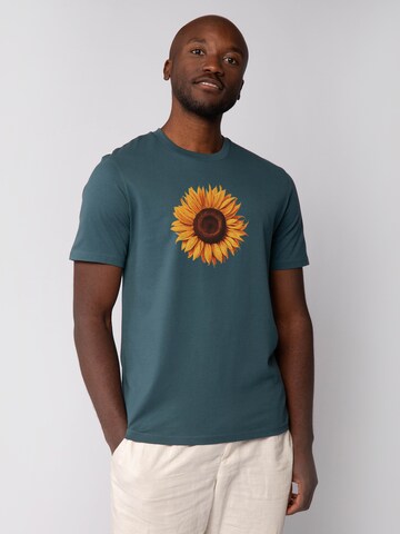 Watapparel Shirt 'Sonnenblume' in Blau: Vorderseite