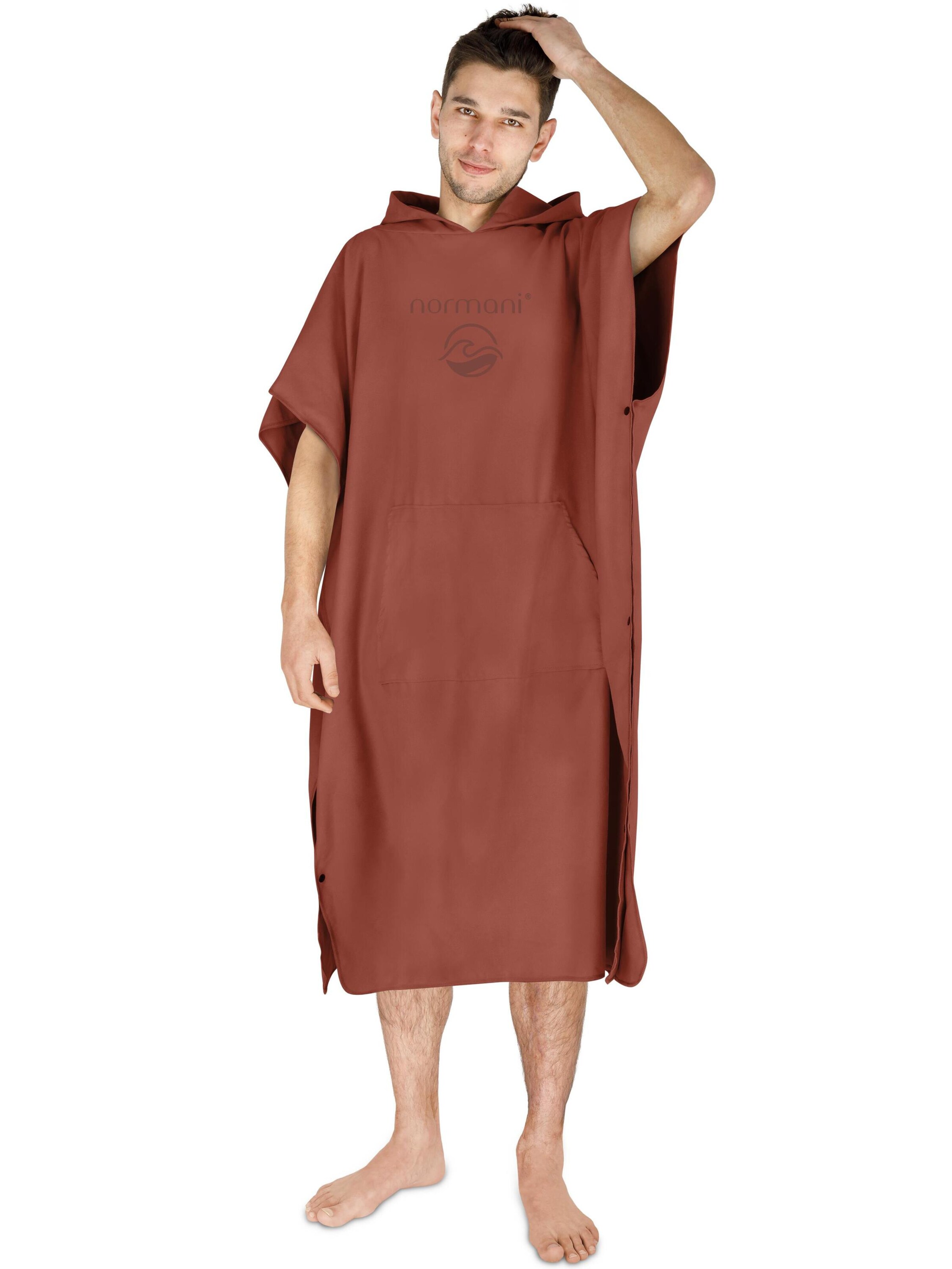 normani Sport-Bademantel 'Nosara' in Rot: Vorderseite