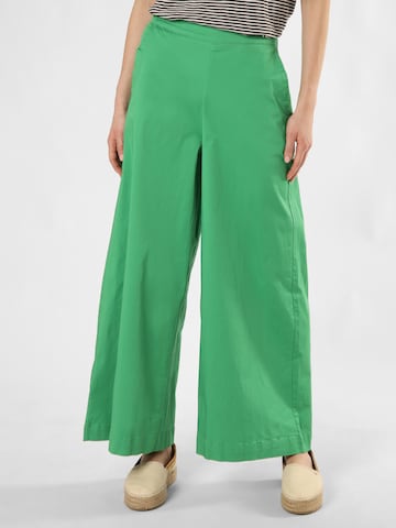 Marie Lund Wide leg Pleat-Front Pants ' ' in Green: front